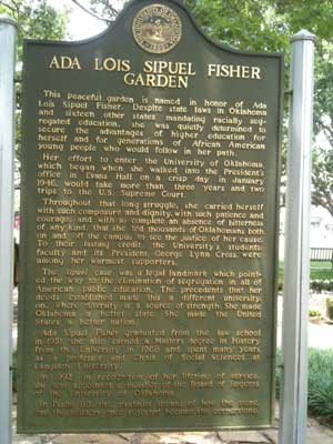 Ada Lois Sipuel Fisher Garden Plaque.