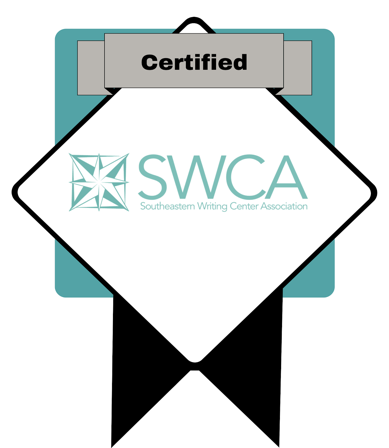 Figure 2. The Southeastern Writing Center Association (SWCA) digital badgeincludes the organization’s logo in the middle and “Certified” at the top.